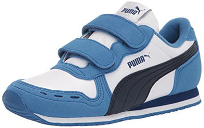 Picture of PUMA Kids Cabana Racer Hook and Loop Sneaker, White-Peacoat-Star Sapphire, 4 US Unisex Toddler - Size: 4 Toddler