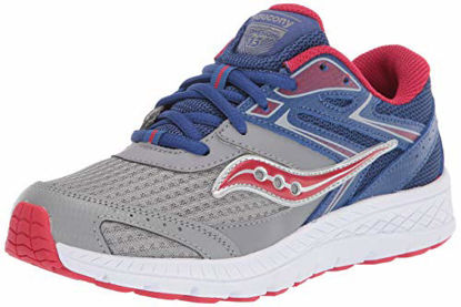 Picture of Saucony Boy's Cohesion 13 LTT Sneaker, Blue/Grey/Red, 12 Big Kid - Size: 12 Big Kid