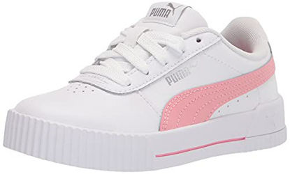 Picture of PUMA Carina Sneaker, White-Peony, 10.5 US Unisex Little Kid - Size: 10.5 Little Kid