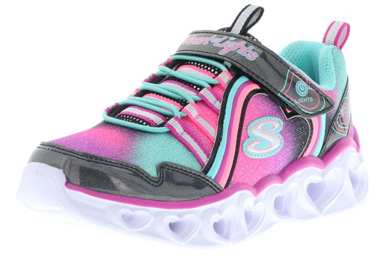 Picture of Skechers Kids Girls Heart Lights-Rainbow LUX Sneaker, Black/Multi, 1 Little Kid - Size: 1 Little Kid