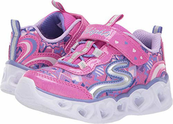 Picture of Skechers Kids Girls' Heart Lights Sneaker, neon Pink/Multi, 7 Medium US Toddler - Size: 7 Toddler