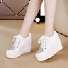 Picture of Women Wedges Sneakers with Hidden Heel Ankle High Platform Walking Shoes Fashion Bride Wedding Shoes (7.5, White-Rhinestone, Numeric_7_Point_5) - Size: 7.5