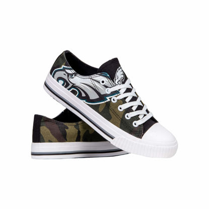 Picture of NFL Philadelphia Eagles Womens Camo Low Top Canvas Sneakers ShoesCamo Low Top Canvas Sneakers Shoes, Camo, 6 (SNWMNFLTCAMO) - Size: 6