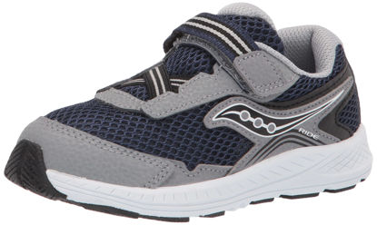 Picture of Saucony Ride 10 Jr Running Shoe, Navy/Grey, US Unisex Little Kid - Size: 10 Little Kid