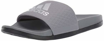 Picture of adidas Unisex-Child Adilette Comfort Swim Shoe, Grey/Silver Metallic/Core Black, 11K - Size: 11 Toddler