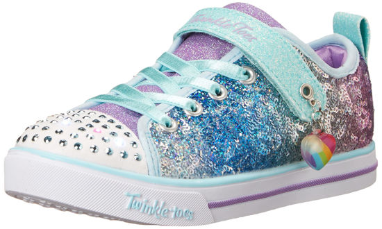 Picture of Skechers Kids Girls Sparkle LITE-Sequins SO Bright Sneaker, Light Blue/Multi, 13 Little Kid - Size: 13 Little Kid