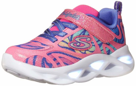 Picture of Skechers Kids Girls Sport Footwear, S, Lighted Sneaker, Pink/Multi,3 M US - Size: 3 Little Kid