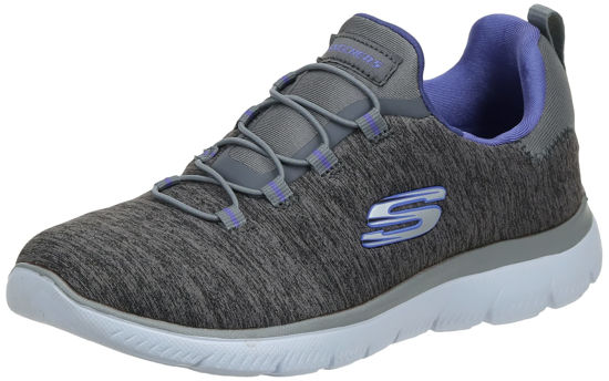 Picture of Skechers Women's Summits-Quick Getaway Sneaker, Charcoal/Purple, 11 W US - Size: 11 Wide