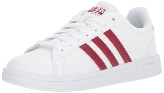 Picture of adidas Women's CF Advantage Sneaker,White, Collegiate Burgundy,White, 6 M US - Size: 6