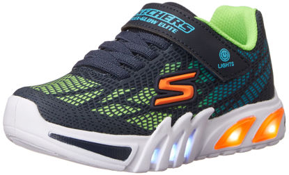 Picture of Skechers Kids Boys Flex-Glow Elite-Vorlo Sneaker, Navy/Multi, 1 - Size: 1 Little Kid