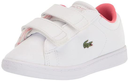 Picture of Lacoste Kid's Carnaby Sneaker, WHT/PNK, 5 US Unisex Toddler - Size: 5 Toddler