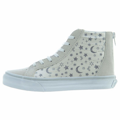 Picture of Vans Kids Sk8-Hi Zip (Star Glitter) White Skate Shoe 3 Kids US - Size: 3