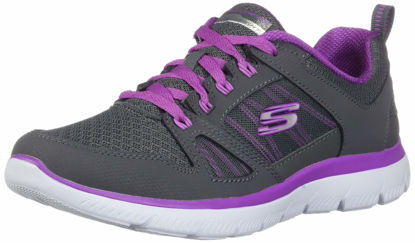 Picture of Skechers womens Summit - New World Sneaker, Charcoal/Purple, 7 US - Size: 7