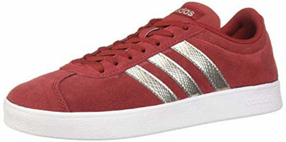 Picture of adidas Women's VL Court 2.0 Sneaker, Active Maroon/Platinum Metallic/White, 5 M US - Size: 5