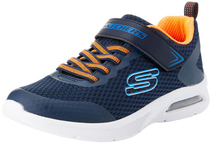 Picture of Skechers Boy's Microspec Max Sneaker, Navy/Orange, 10.5 Little Kid - Size: 10.5 Little Kid