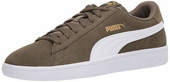 Picture of PUMA Unisex-Adult Smash V2 Sneaker, Burnt Olive White Team Gold, 4.5 M US - Size: 4.5