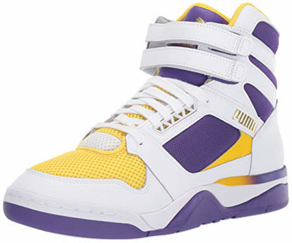 Picture of PUMA Palace Guard MID Sneaker, White-Prism Violet-Dandelion, 8 M US - Size: 8