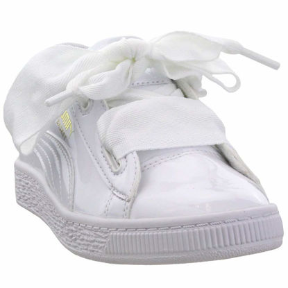 Picture of PUMA Girls' Basket Heart Patent Sneaker, White White, 11.5 M US Little Kid - Size: 11.5 Little Kid