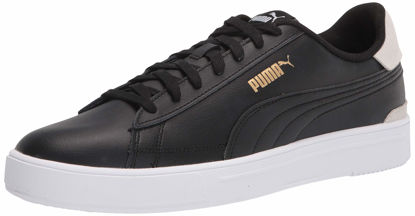 Picture of PUMA Men's Serve Pro Sneaker, Black-Black-White-Team Gold, 8 - Size: 8