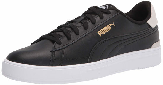 Picture of PUMA Men's Serve Pro Sneaker, Black-Black-White-Team Gold, 10.5 - Size: 10.5