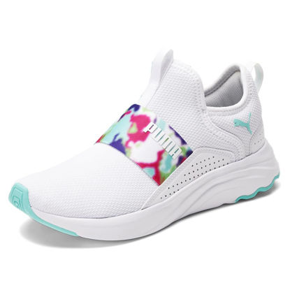 Picture of PUMA Softride Sophia Slipon Bleached Bright Womens Sneaker BM US WhiteBlue - Size: 10