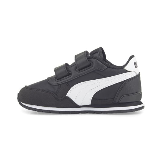 Picture of PUMA ST Runner Hook and Loop Sneaker, Black/White, 11 US Unisex Little Kid - Size: 11 Little Kid