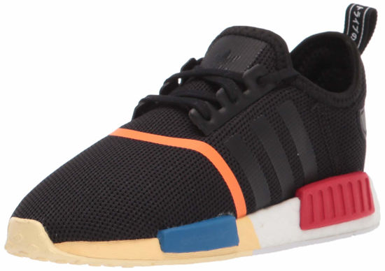 Picture of adidas Originals unisex-baby NMD_R1 Elastic, Black/Black/Solar Red, 8.5 M US - Size: 8.5 Toddler