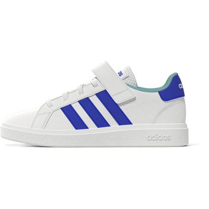 Picture of adidas Grand Court Court Elastic Lace and Top Strap Shoes Kids', White, Size 3 - Size: 3 Big Kid