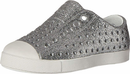 Picture of Native Shoes, Jefferson Bling Child, Kids Lightweight Sneaker, Silver Bling/Shell White, 4 M US Toddler - Size: 4 Toddler