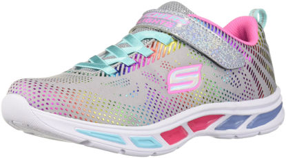 Picture of Skechers Kids Girls Litebeams-Gleam N'DREAM Sneaker, Gray/Multi, 7 Toddler - Size: 7 Toddler