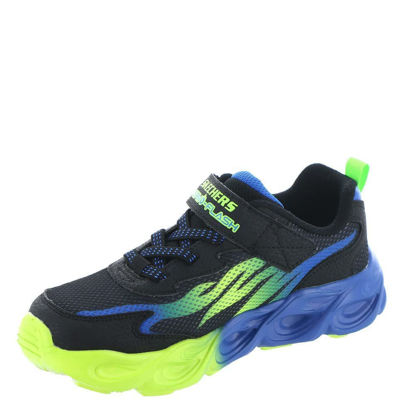 Picture of Skechers Kids Boys Thermo-Flash - Heat-Flux Sneaker, Black/Blue/Lime, 2 Little Kid - Size: 2 Little Kid