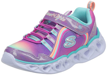 Picture of Skechers Kids Girls Heart Lights-Rainbow LUX Sneaker, Purple/Multi, 4 Big Kid - Size: 4 Big Kid