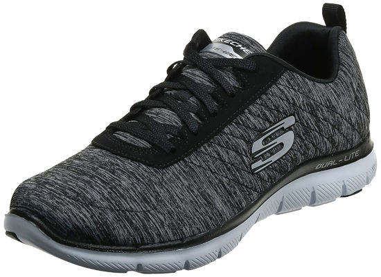 Picture of Skechers womens Flex Appeal 2.0 Sneaker, Black/White Multi, 7.5 Wide US - Size: 7.5 Wide