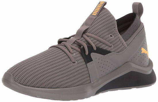 Picture of PUMA Men's Emergence Sneaker, Charcoal Gray Blackorange Pop, 9.5 M US - Size: 9.5