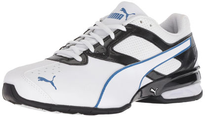 Picture of PUMA Men's Tazon 6 FM Sneaker White Black Strong Blue, 13 M US - Size: 13