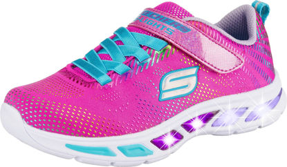 Picture of Skechers Kids Girls Litebeams-Gleam N'Dream Sneaker, Neon Pink/Multi, 13.5 Little Kid - Size: 13.5 Little Kid