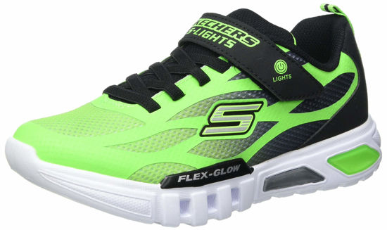 Picture of Skechers Kids Boy's Flex-Glow-DEZLOM Sneaker, Lime/Black, 4.5 Big Kid - Size: 4.5 Big Kid