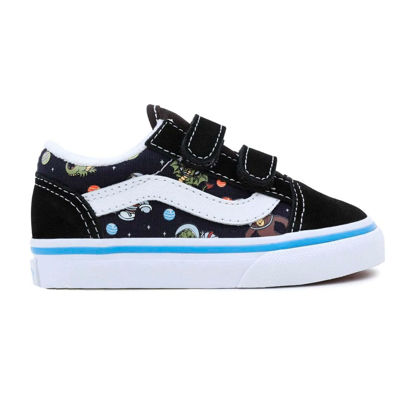 Picture of Vans Toddler Old Skool V (Y61) Glow Cosmic Zoo Black/Blue Size 4 - Size: 4 Toddler