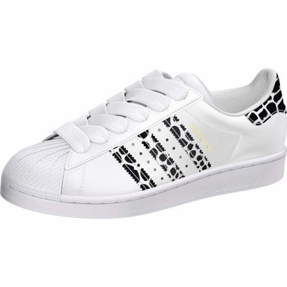 Picture of adidas Women's Superstar Sneaker, White/Gold Metallic/Core Black, 10.5 - Size: 10.5