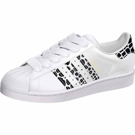 Picture of adidas Women's Superstar Sneaker, White/Gold Metallic/Core Black, 10.5 - Size: 10.5