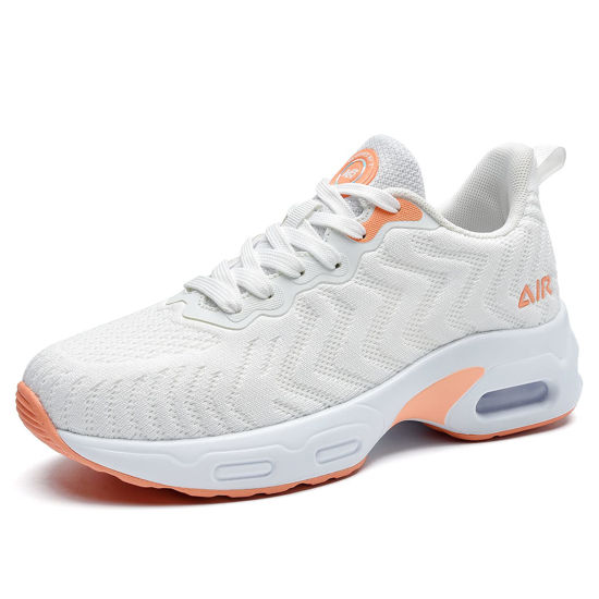 Picture of IIV Womens Tennis Running Shoes with Air Cushion Arch Support Casual Fashion Walking Sneakers for Heel and Foot Pain Relief Size 9 Whiteorange - Size: 9