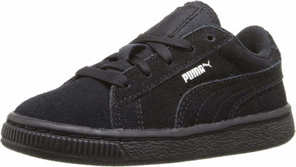 Picture of PUMA Suede JR Sneaker Black Silver, 6.5 M US Big Kid - Size: 6.5 Big Kid