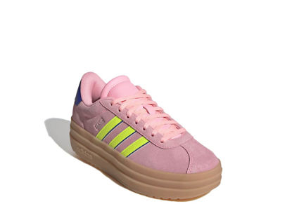 Picture of adidas VL Court Bold Sneaker, Pink Spark/Lucid Lemon/Lucid Blue, 6.5 US Unisex Big Kid - Size: 6.5 Big Kid