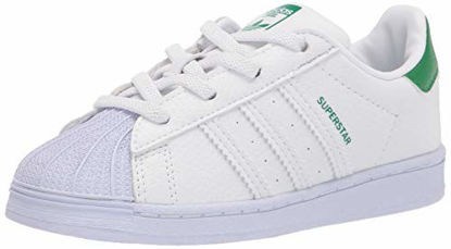 Picture of adidas Originals unisex child Superstar Sneaker, White/White/Green, 7 Big Kid US - Size: 7 Big Kid