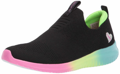 Picture of Skechers Kids Girls Ultra Flex - Sherbet Step Sneaker, Black/Multi, 3 - Size: 3 Little Kid