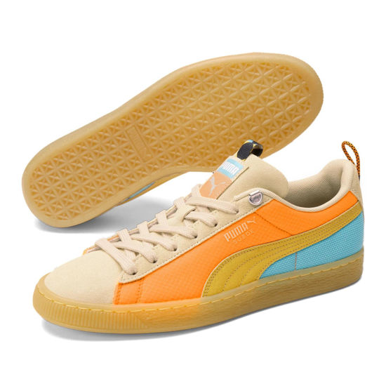 Picture of PUMA Select Men's Suede Classic Plus Sneakers (Neon Citrus/Bamboo/Putty, us_Footwear_Size_System, Adult, Men, Numeric, Medium, Numeric_11_Point_5) - Size: 11.5