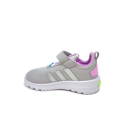 Picture of adidas Racer Tr23 Hook & Loop Sneaker, Grey/Silver Metallic/Bliss Lilac (Elastic Lace), 3.5 US Unisex Little Kid - Size: 3.5 Little Kid