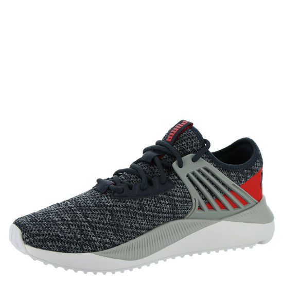 Picture of PUMA Men's Pacer Future Doubleknit Lace Up Fashion Sneaker Quarry/Rd 10 Medium US Grey - Size: 10