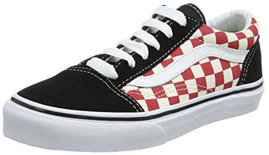 Picture of Vans Kids K Old Skool V Checkerboard Black RED Size 12 - Size: 12 Little Kid