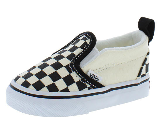 Picture of Vans Toddler's Slip On V, (Checkerboard) Bkack/Off White, Size 4.5 Toddler - Size: 4.5 Toddler